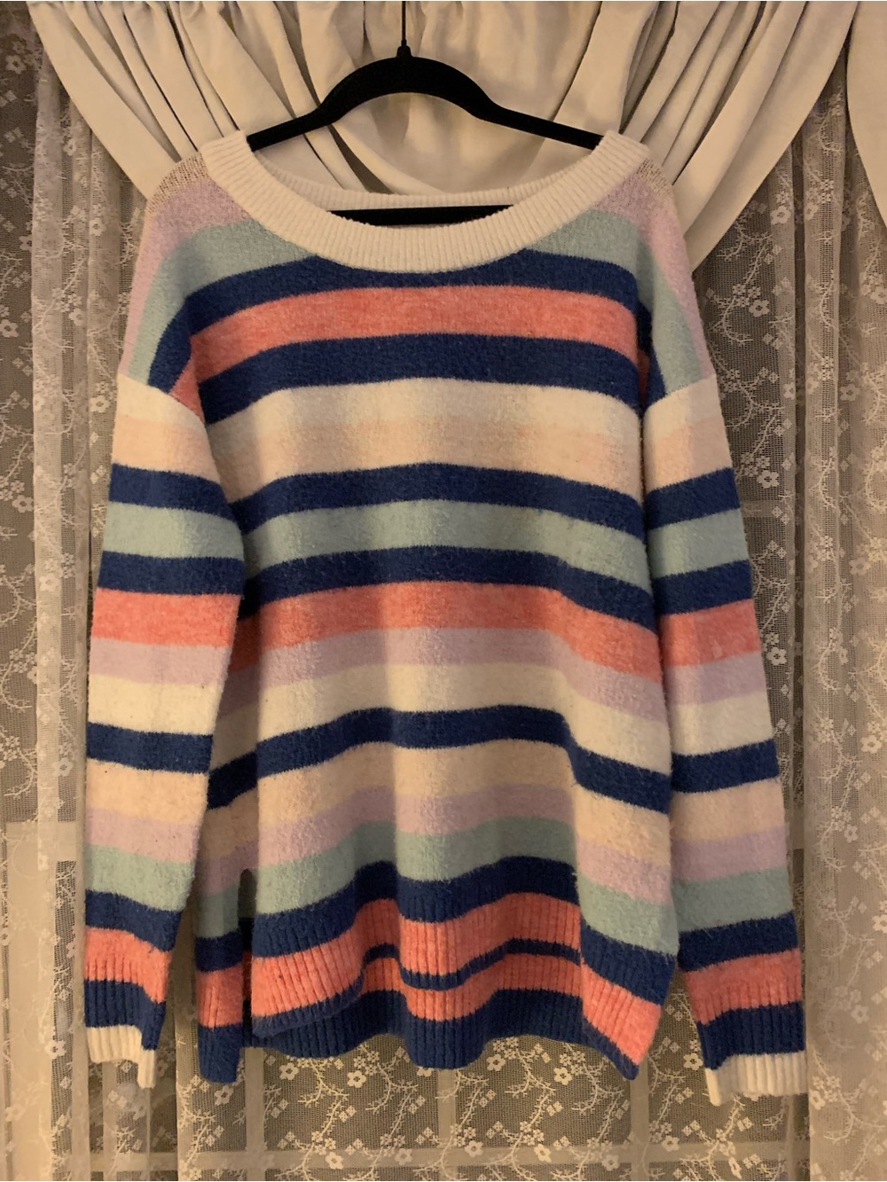 GAP Pastel & Navy Striped Crewneck Sweater